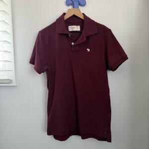 Abercrombie & Fitch Large Burgundy Polo Shirt Classic Evening Office Preppy